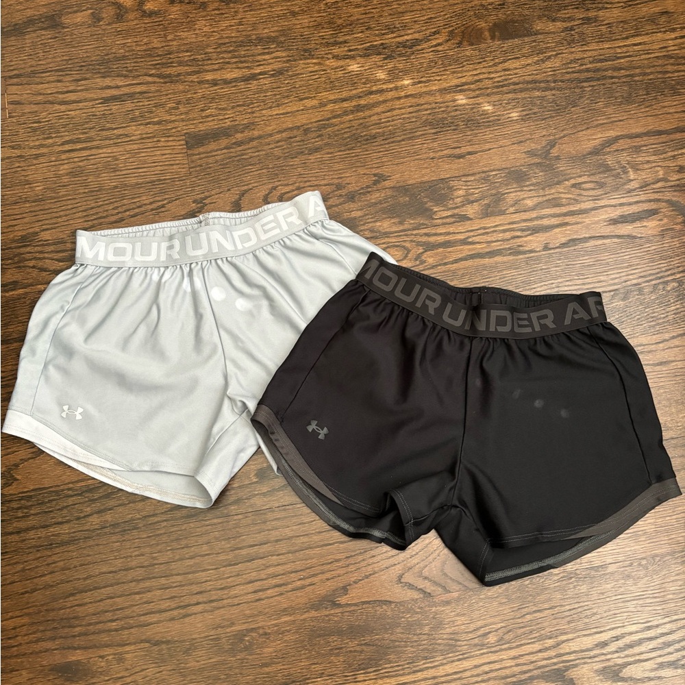 XS Under Armour Shorts (2 pairs) Gray & Black